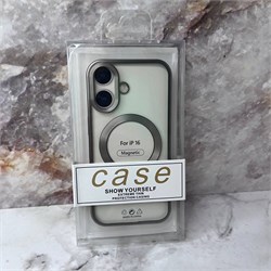 Задняя крышка CASE SHOW YOURSELF Iphone прозрачная с MagSafe, глянцевый борт, золотая 10470 - фото 778