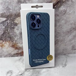 Силиконовый чехол Iphone Woven Phone Case плетеный, выпуклый MagSafe 10478 - фото 789