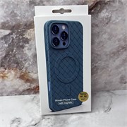 Силиконовый чехол Iphone Woven Phone Case плетеный, выпуклый MagSafe 10478