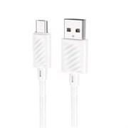 Кабель USB - микро USB HOCO X88 Gratified, 1.0м, 2.4A, цвет: белый 10497